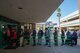 Members from Team Luke wait in line for a meet-and-greet event with AJ Styles, World Wrestling Entertainment professional athlete, at Luke Air Force Base, Ariz., Feb. 20, 2018. Airmen and other visitors with base access had the opportunity to take photos, receive autographs and interact with Styles during the event. (U.S. Air Force photo/Airman 1st Class Caleb Worpel)