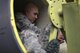 A 48th Equipment Maintenance Squadron Corrosion Control Section Airman applies radar tuning tape to an aircraft radome at Royal Air Force Lakenheath, England, Feb. 20, 2018. An even thickness throughout the radome is required for an aircraft to provide a clear radar signature. (U.S. Air Force photo/Senior Airman Malcolm Mayfield)