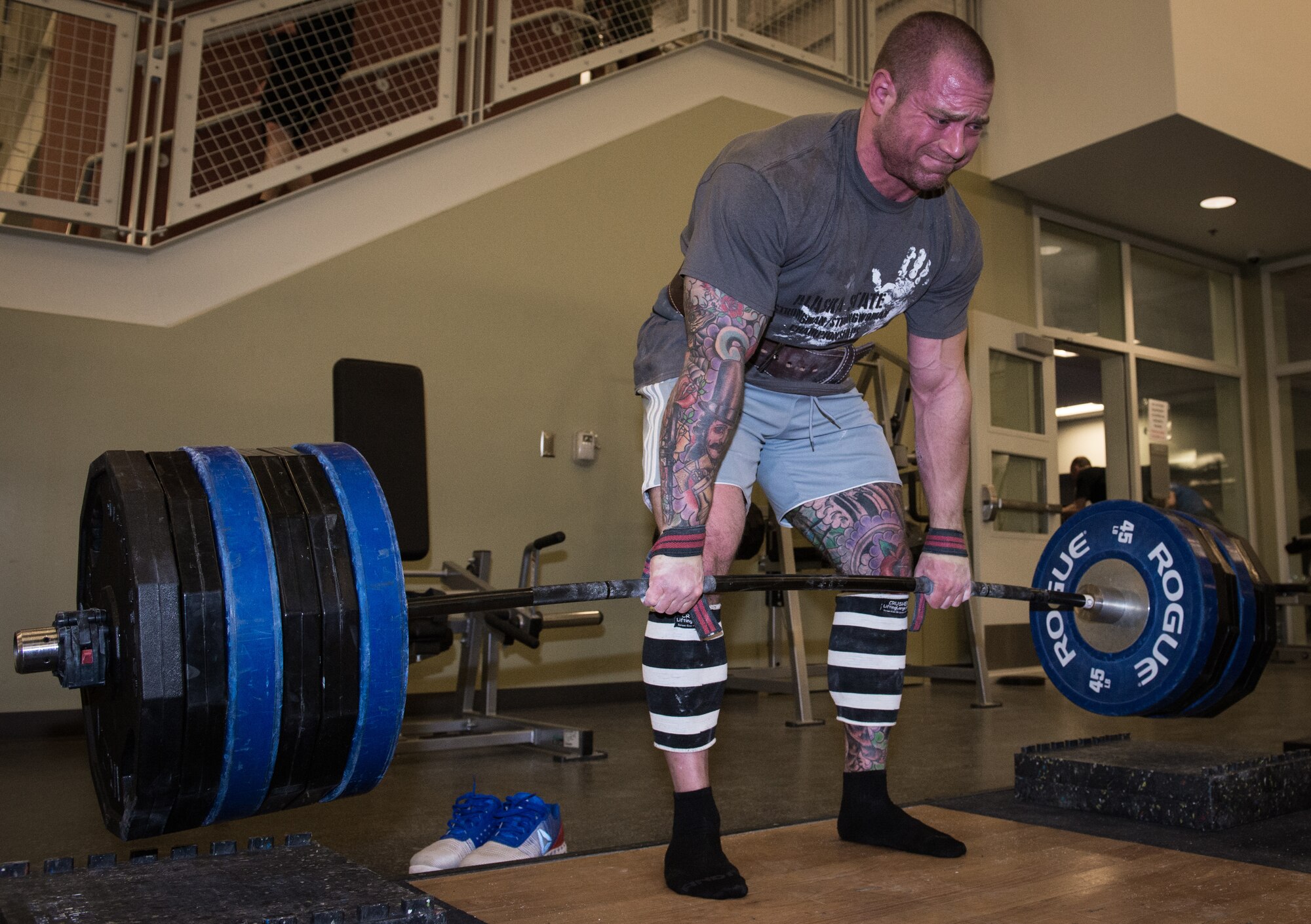 U.S. Army 1st Lt. Max Pippa, an infantry officer with Headquarters and Headquarters Company, 1st Battalion (Airborne), 501st Infantry Regiment, 4th Infantry Brigade Combat Team, 25th Infantry Division, U.S. Army Alaska, performs a dead lift at Joint Base Elmendorf-Richardson, Alaska, Feb. 20, 2018. Pippa competed in the 2017 World’s Strongest Man competition in Raleigh, North Carolina, Dec. 16 and 17, where he achieved a second place finish in the 90-kilogram (198.4 pounds) weight class.