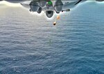 CHUUK ATOLL, Federated States of Micronesia (Feb. 20, 2018) A UNI-PAC II Search and Rescue (SAR) kit is deployed from a P8-A Poseidon aircraft assigned to the "Fighting Tigers" of VP-8. The SAR kit is a new addition to the
maritime patrol and reconnaissance aircraft (MPRA) fleet and its use during
the rescue of three fishermen in the South Pacific marked the first time it
had successfully been deployed by a P-8A in real-world SAR operations.