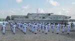 HAMBANTOTA, Sri Lanka (March 7, 2017) The Sri Lanka navy band performs as the expeditionary fast transport ship USNS Fall River (T-EPF-4) arrives in Hambantota to participate in Pacific Partnership 2017 mission stop Sri Lanka. Pacific Partnership is the largest annual multilateral humanitarian assistance and disaster relief preparedness mission conducted in the Indo-Asia-Pacific and aims to enhance regional coordination in areas such as medical readiness and preparedness for manmade and natural disasters.