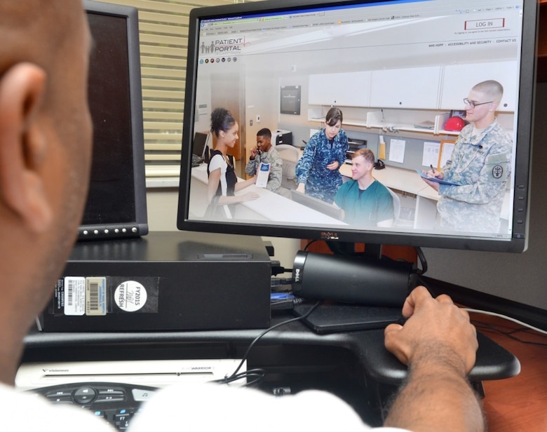 Advancements in telehealth services have made it easier and more convenient for patients to access the healthcare services they need. The Air Force Medical Service has used advancements in telehealth to offer patients a wide variety of services such as secured messaging with their healthcare team, and virtual appointments with specialists that can be accessed from anywhere. (U.S. Air Force graphic)