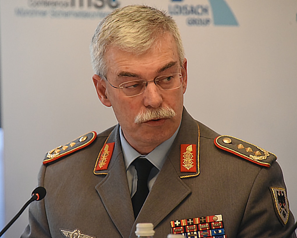 German Army Chief of Staff speaks at a panel discussion.