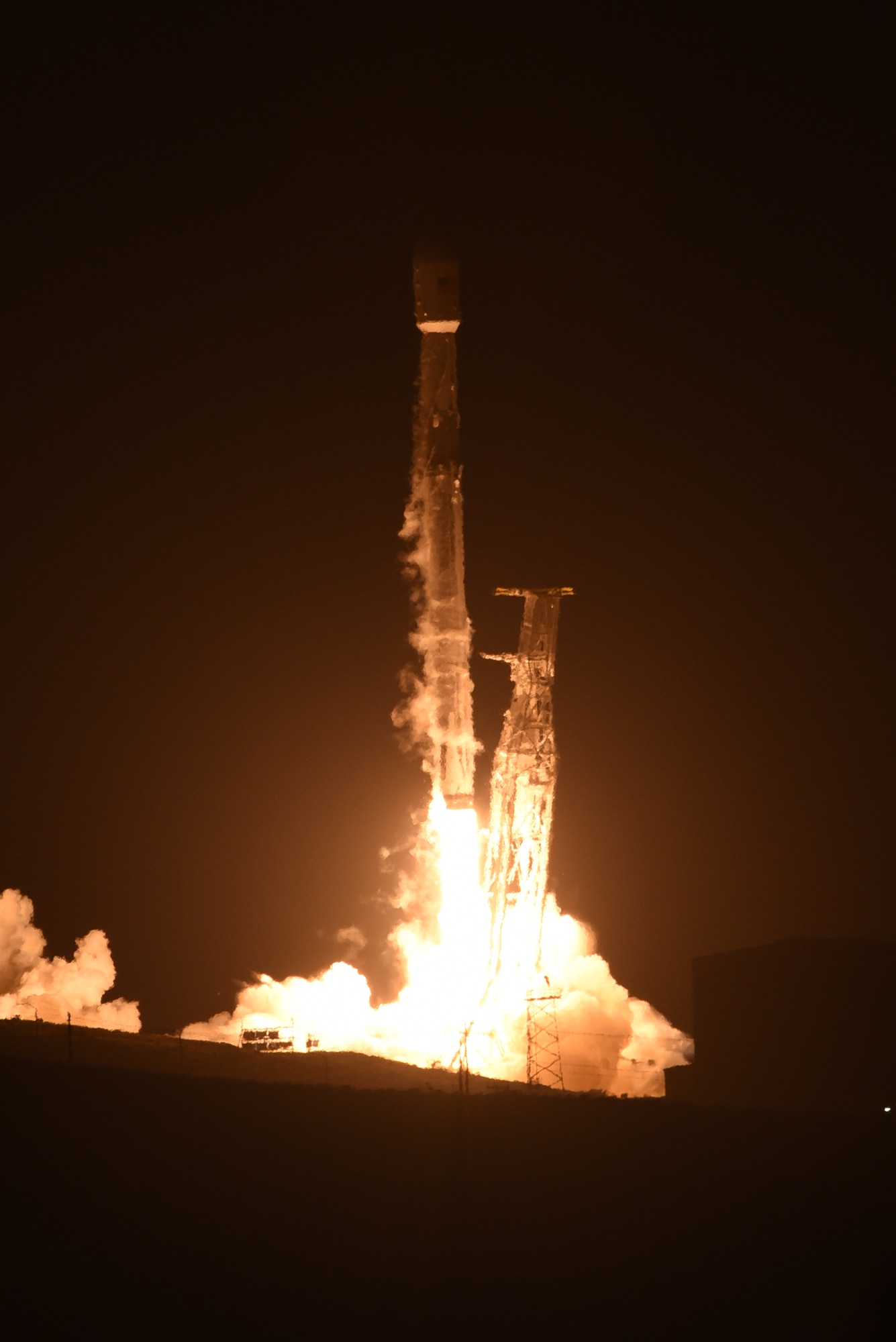 Team Vandenberg successfully launched a Falcon 9 rocket carrying a PAZ payload from Space Launch Complex-4 here, Thursday, Feb. 22, at 6:17 a.m. PST. (U.S. Air Force photo by Tech. Sgt. Jim Araos/Released)