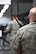 An Airman waits to return his weapon during a weapon issue simulation and readiness exercise Jan. 29, 2018, at Hill Air Force Base, Utah. Airmen simulated the process of filling their mobility bags, weapon issue, and going through a pre-deployment function line. (U.S. Air Force photo by Cynthia Griggs)