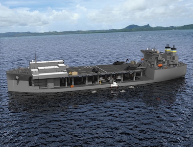 171019-N-N0101-110 WASHINGTON (Oct. 19, 2017) An undated artist rendering of the future expeditionary sea base USNS Hershel "Woody" Williams (T-ESB 4).