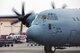 A C-130J Super Hercules taxis