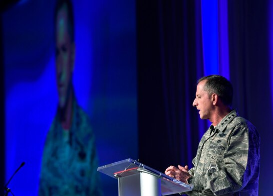 Chief of Staff of the Air Force Gen. David L. Goldfein speaks about innovation during the Air Force Association Air Warfare Symposium in Orlando, Fla., Feb. 23, 2018. (U.S. Air Force photo by Wayne A. Clark)