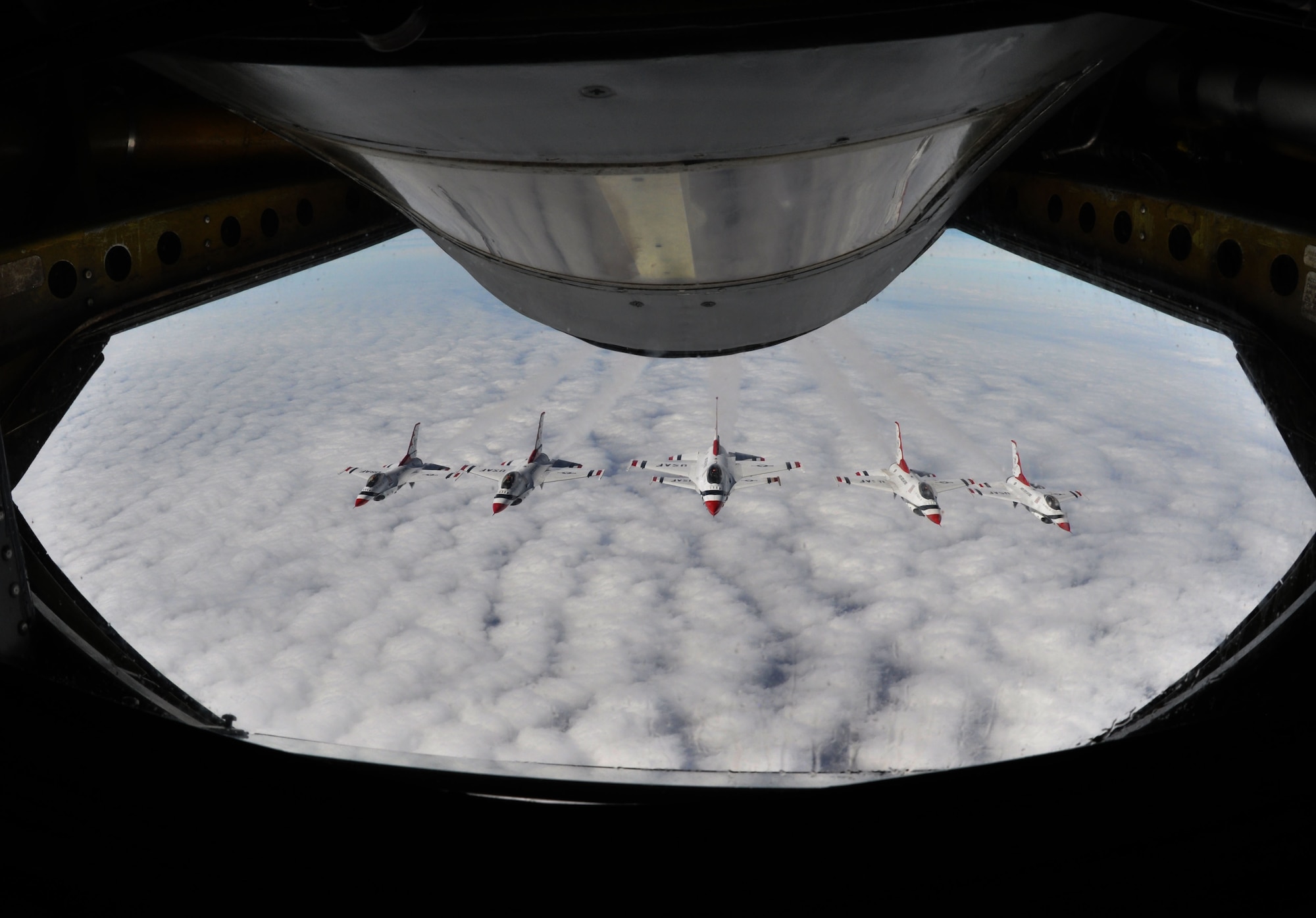 On Feb.18, the familiar F-16 Fighting Falcons from the U.S. Air Force Thunderbirds Demonstration Squadron flew across the skyline of Daytona Beach, Fla., to a crowd of thousands.

Air Force Reservists from McConnell's 931st Air Refueling Wing. This was the team’s first public flyover of 2018, and the “Ambassadors in Blue’s” performance was made possible by the airpower and efforts of