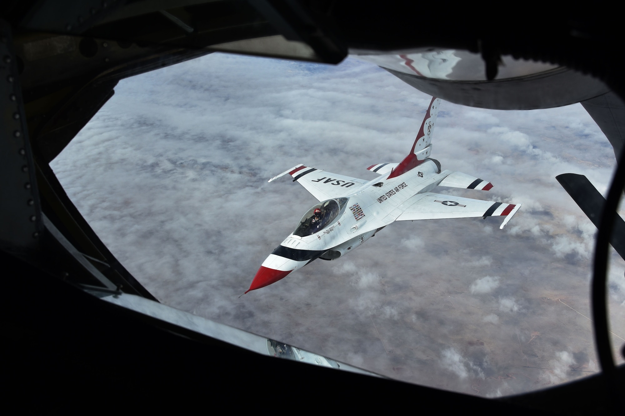 On Feb.18, the familiar F-16 Fighting Falcons from the U.S. Air Force Thunderbirds Demonstration Squadron flew across the skyline of Daytona Beach, Fla., to a crowd of thousands.

Air Force Reservists from McConnell's 931st Air Refueling Wing. This was the team’s first public flyover of 2018, and the “Ambassadors in Blue’s” performance was made possible by the airpower and efforts of