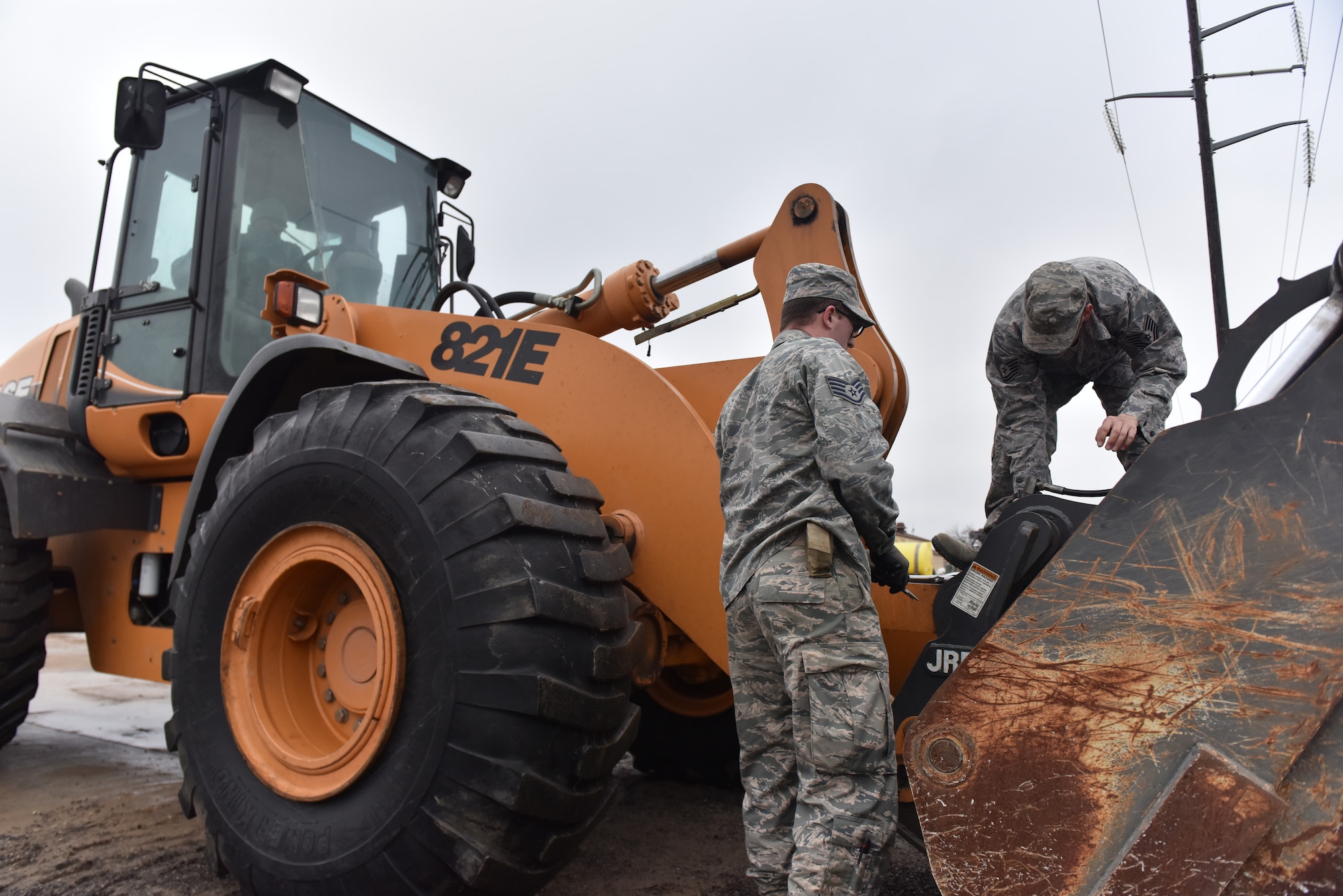 Members of the 509th Civil Engineer Squadron are trained to operate large vehicles Feb. 14 , 2017, at Whiteman Air Force Base, Mo.