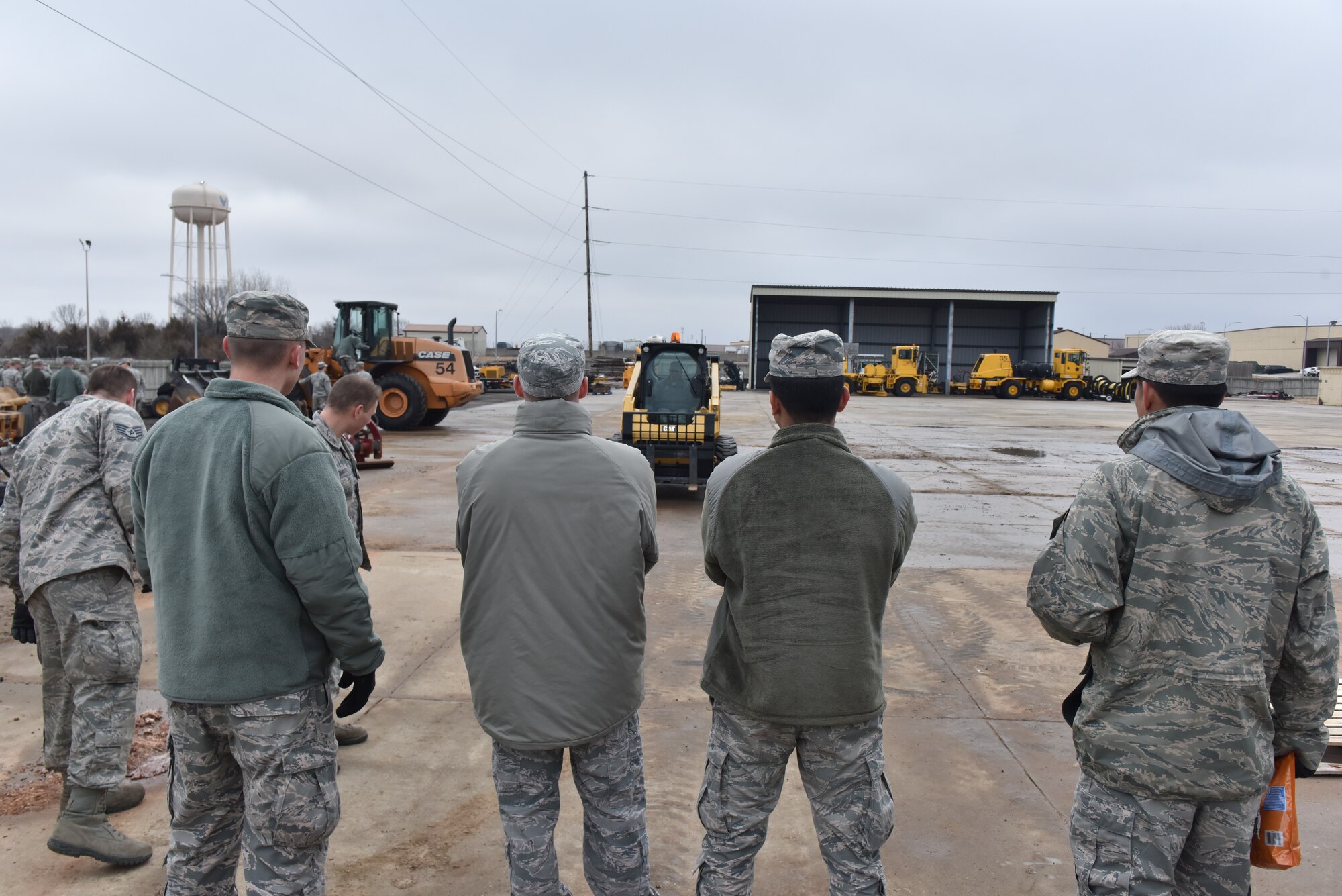 Members of the 509th Civil Engineer Squadron are trained to operate large vehicles Feb. 14 , 2017, at Whiteman Air Force Base, Mo.