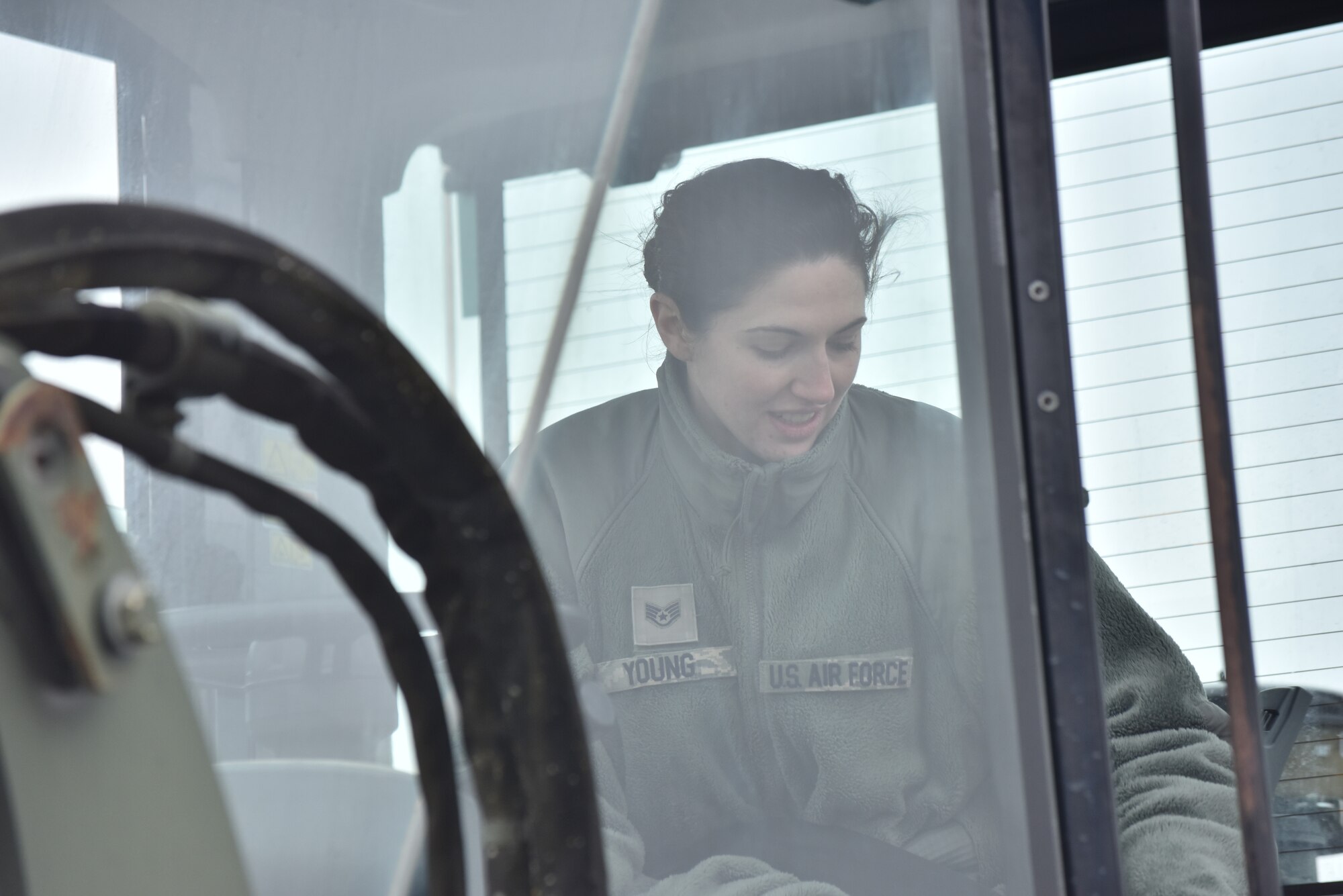 Members of the 509th Civil Engineer Squadron are trained to operate large vehicles Feb. 14 , 2017, at Whiteman Air Force Base, Mo.