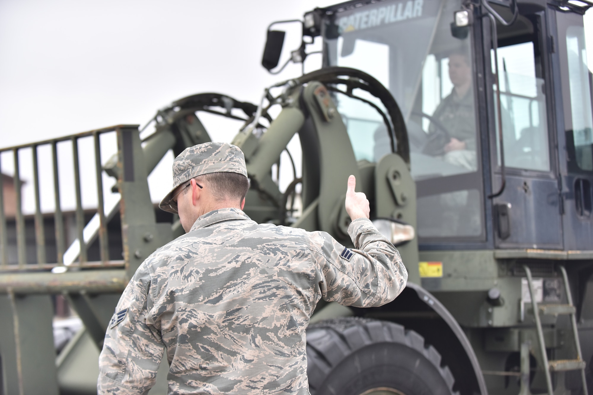 Members of the 509th Civil Engineer Squadron are trained to operate large vehicles Feb. 14 , 2017, at Whiteman Air Force Base, Mo.
