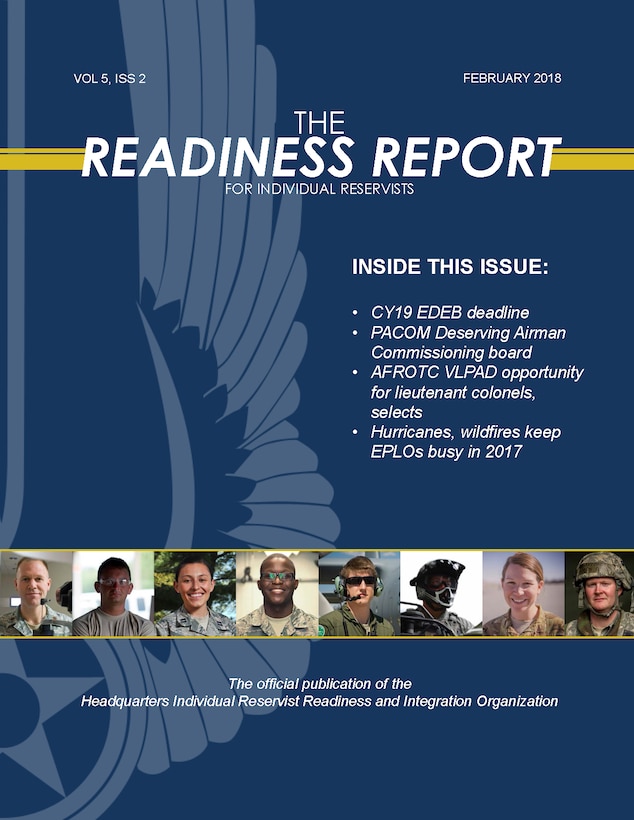 The February 2018 edition of the Readiness Report newsletter for Individual Reservists is now available for digital download.