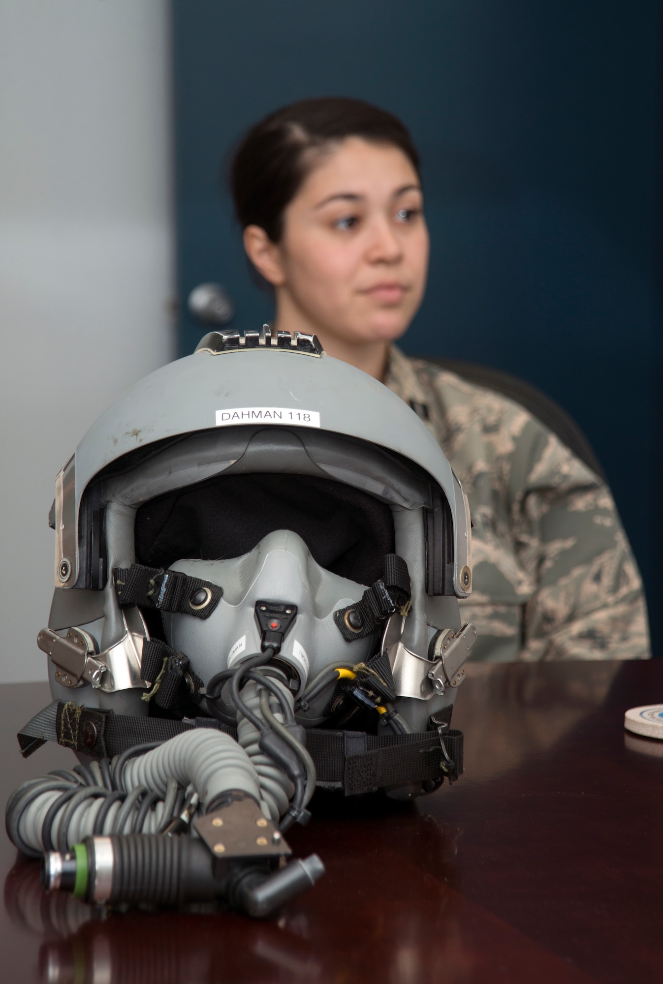 DET-158 Reserve Officer Training Corps (ROTC) cadet Olivia Koehler, a student in her junior year at the University of South Florida, listens to a briefing from the 6th Operations Support Commander (OSS) at MacDill Air Force Base, Fla., Feb. 21, 2018.