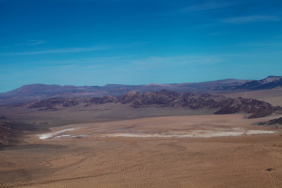 Aerial view of Johnson Valley, looking northeast toward the Exclusive Military Use Area.
