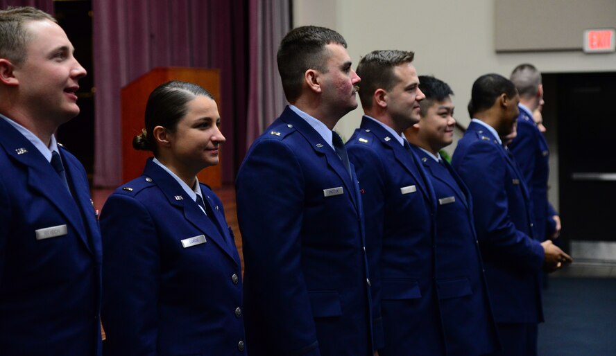 Maj. Gen. James P. Scanlan, Mobilization Assistant to the Commander, Air Force Special Operations Command at Hurlburt Field, Florida, spoke at Specialized Undergraduate Pilot Training Class 18-05’s graduation Feb. 16, 2018, on Columbus Air Force Base, Mississippi. Scanlan talked to the Air Force’s 20 newest aviators about their role as not just a pilot, but officer and a leader in the Air Force. (U.S. Air Force photo by Airman 1st Class Beaux Hebert)