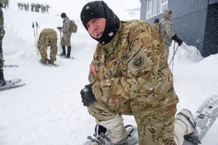 U.S., Allied, and partner-nation Soldiers from nine countries participate in the Cold Regions Military Collaborative Training Event at Arctic Valley in Joint Base Elmendorf-Richardson, Alaska, Feb. 22, 2018. The U.S. Army Alaska hosted event focused on strengthening relationships among allied and partner nations with experience operating in cold weather, and at high elevations; and set conditions for future collaboration.