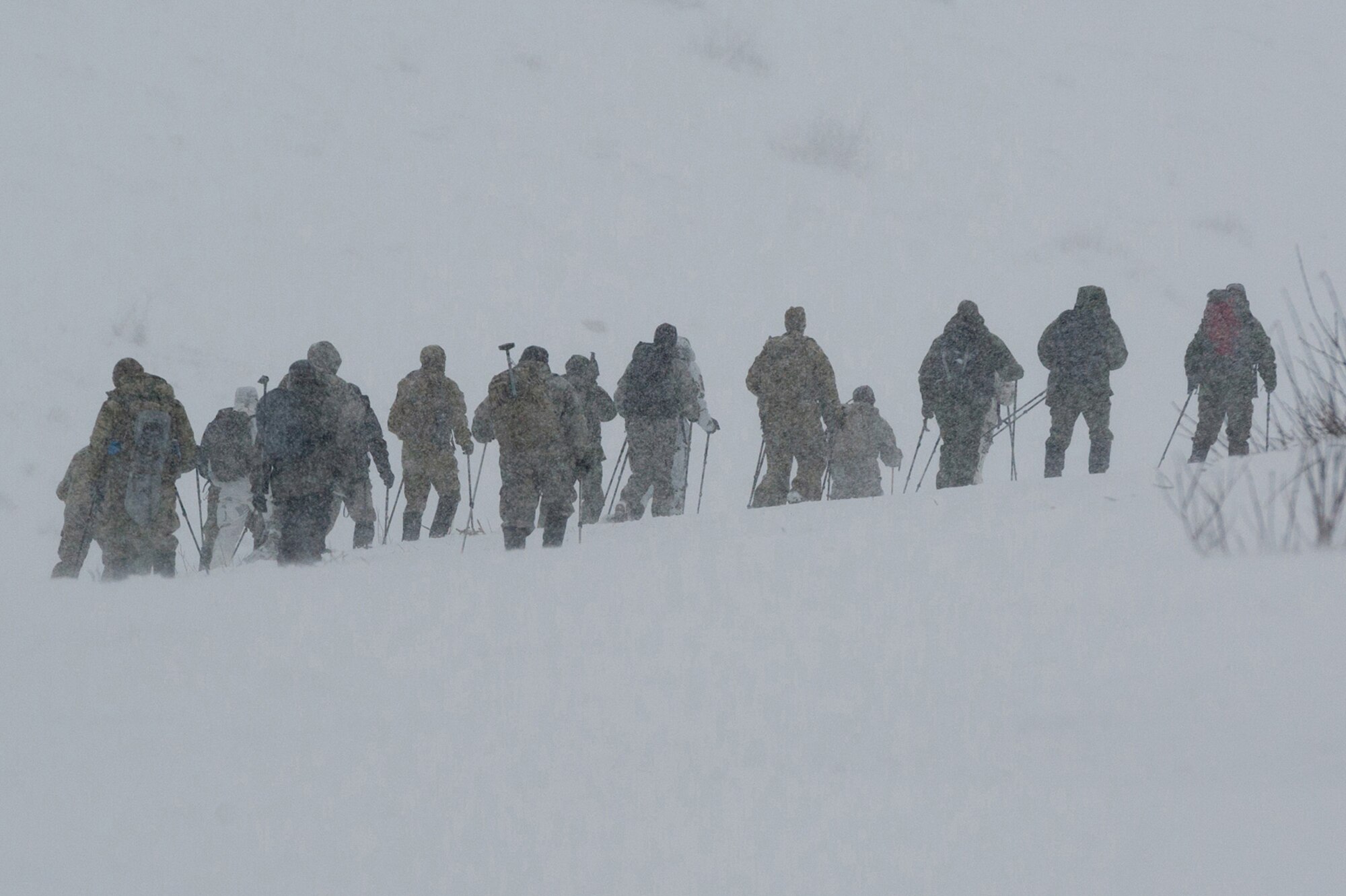 U.S., Allied, and partner-nation Soldiers from nine countries participate in the Cold Regions Military Collaborative Training Event at Arctic Valley in Joint Base Elmendorf-Richardson, Alaska, Feb. 22, 2018. The U.S. Army Alaska hosted event focused on strengthening relationships among allied and partner nations with experience operating in cold weather, and at high elevations; and set conditions for future collaboration.