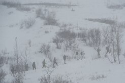 U.S., Allied, and partner-nation Soldiers from nine countries participate in the Cold Regions Military Collaborative Training Event at Arctic Valley in Joint Base Elmendorf-Richardson, Alaska, Feb. 22, 2018. The U.S. Army Alaska hosted event focused on strengthening relationships among allied and partner nations with experience operating in cold weather, and at high elevations; and set conditions for future collaboration.