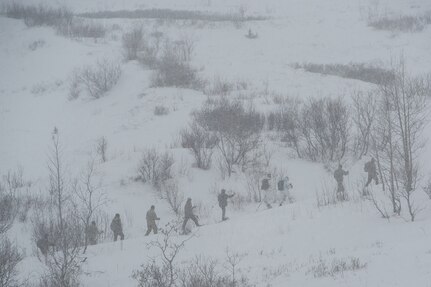 U.S., Allied, and partner-nation Soldiers from nine countries participate in the Cold Regions Military Collaborative Training Event at Arctic Valley in Joint Base Elmendorf-Richardson, Alaska, Feb. 22, 2018. The U.S. Army Alaska hosted event focused on strengthening relationships among allied and partner nations with experience operating in cold weather, and at high elevations; and set conditions for future collaboration.
