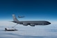 A KC-135 Stratotanker from the 101st Air Refueling Wing refuels F-22 Raptors from the 94th Fighter Squadron over the Atlantic Ocean, Feb. 22, 2018.