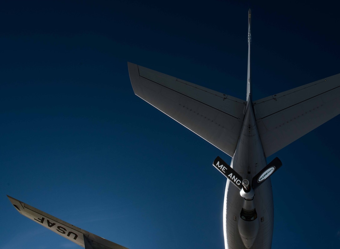 A KC-135 Stratotanker prepares to refuel over the Atlantic Ocean, February 22, 2018.