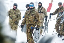U.S., Allied, and partner-nation Soldiers from nine countries participate in the Cold Regions Military Collaborative Training Event at Arctic Valley in Joint Base Elmendorf-Richardson, Alaska, Feb. 22, 2018. The U.S. Army Alaska hosted event focused on strengthening relationships among allied and partner nations with experience operating in cold weather, and at high elevations; and set conditions for future collaboration.