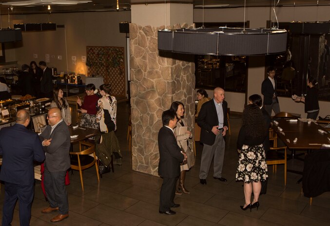 Staff with the Robert M. Casey Medical and Dental Clinic at Marine Corps Air Station Iwakuni and professionals within the local medical community gathered at the Egretta restaurant for a hospital symposium in Iwakuni City, Japan, Feb. 23, 2018.