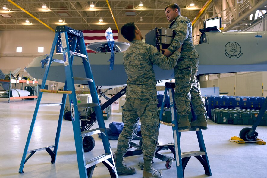 Airmen with the 432nd Maintenance Group demilitarized a few MQ-1s in their inventory before they were dispersed to England where they’ll be displayed in museums.
