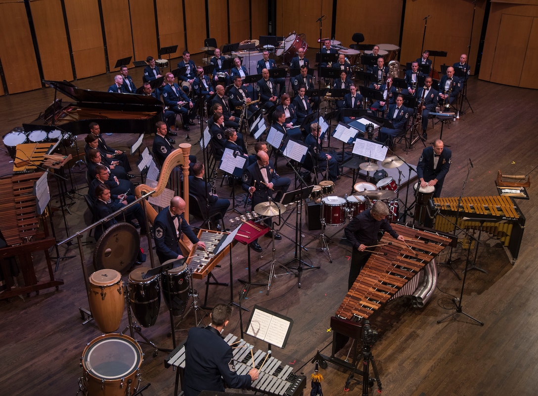 Percussionist Michael Burritt performs with USAF Concert Band