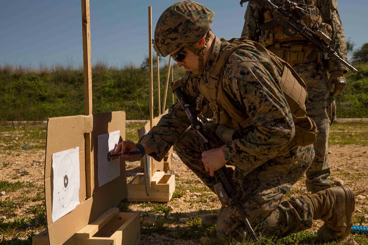 As part of the previous Juniper Cobra held in 2016, U.S. Marines with the Black Sea Rotational Force confirm their zeroes during the exercise in Israel.