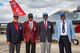 Tuskegee Airmen George Hardy, James Harvey, Theodore Lumpkin and Eugene Richardson all retired Air Force Lt. Colonels, visited the 187th Fighter Wing at Dannelly Field Air National Guard Base, Alabama, Feb. 26, 2018. Dannelly Field is the home to the current fleet of Redtails made up of F-16 fighters. (U.S. Air Force photo by Melanie Rodgers Cox)