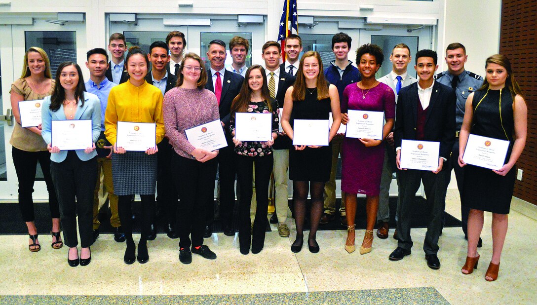 Representative Rob Wittman, First Congressional District of Virginia nominated 21 students in the Prince William and Stafford County area for bids into the service academy classes of 2022.