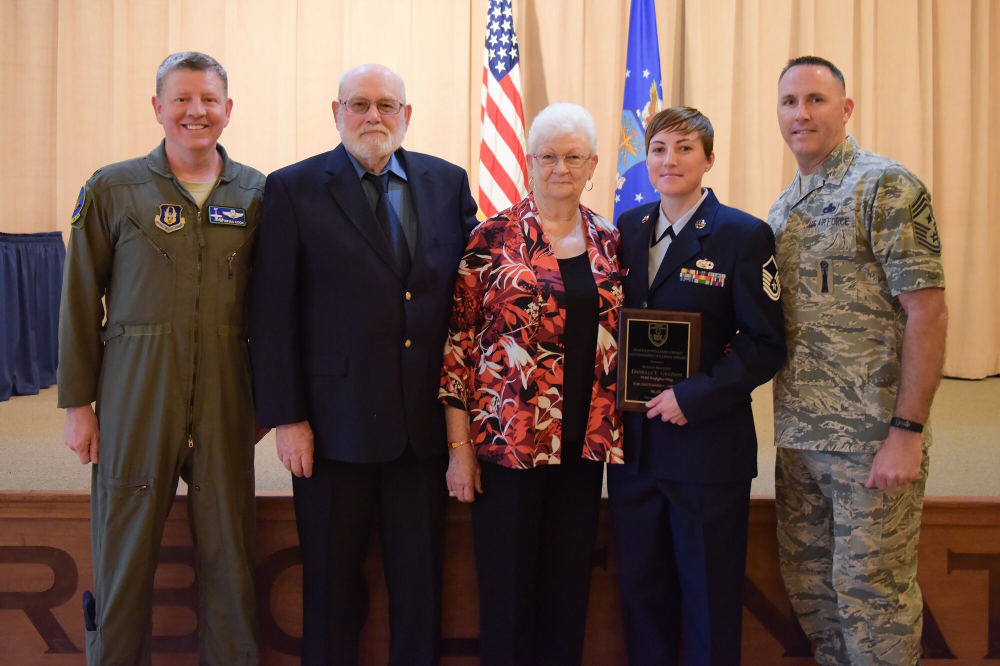 Master Sergeant Danielle Graziani, 944th Maintenance Squadron low observable section chief, was this year's Graydon William's Award winner.