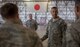 U.S. Air Force Chief Master Sgt. Terrence A. Greene, the United States Forces Japan and Fifth Air Force command chief, speaks with 35th Maintenance Group Airmen at Misawa Air Base, Japan, Feb. 23, 2018. Greene explained the benefits of facing adversities with perseverance and growth. (U.S. Air Force photo by Airman 1st Class Collette Brooks)