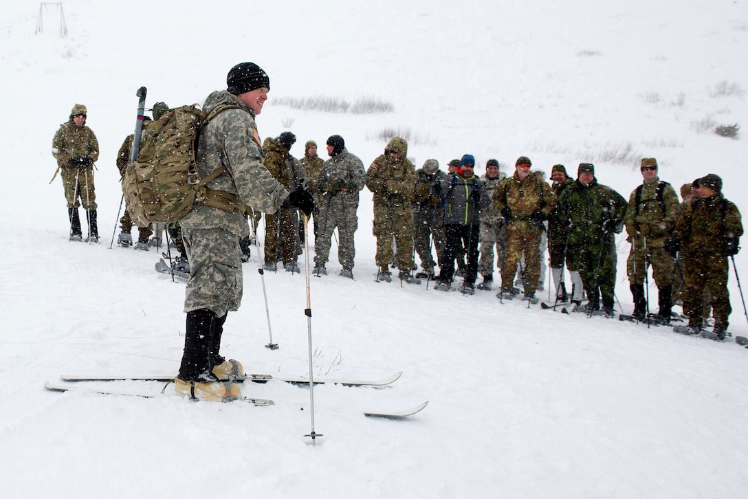 A U.S. soldier gives a safety brief.