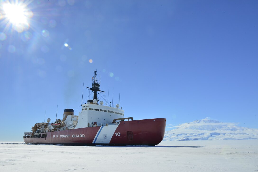 Image of the Coast Guard Cutter Polar Star in Antarctica