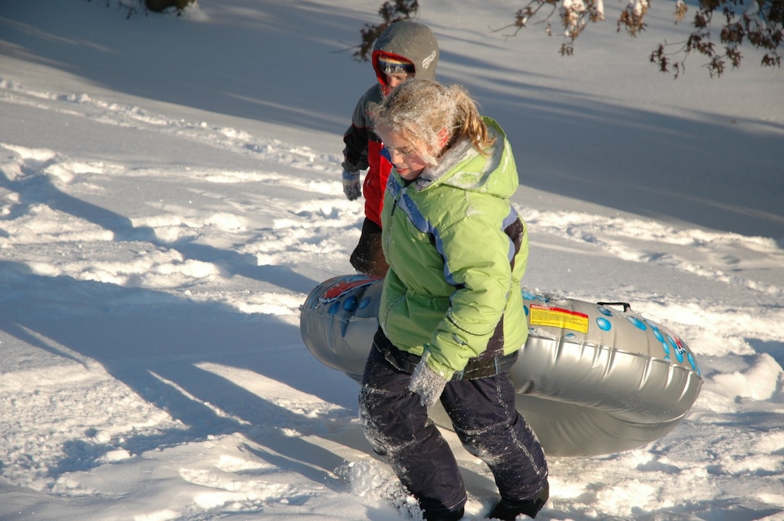 children sledding