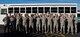 Luke Airmen stop for a photo prior to walking through downtown Phoenix during the 2017 Fiesta Bowl Parade. Luke Airmen participated in the event which is part of Phoenix's Fiesta Bowl event the Fiesta Bowl game itself in which Luke Airmen will be honored.