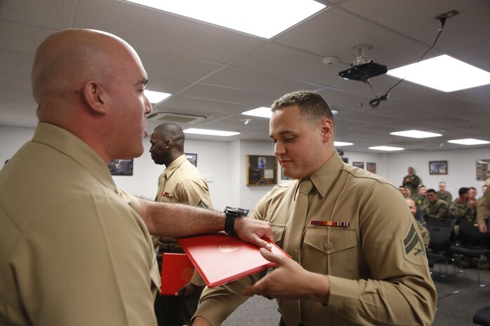 The night before, the Marines tested their refined customs and courtesies during a Mess Night with Chief Petty Officer. Alfredo A. Medinalima , CBIRF’s Independent Duty Corpsman, as the event's guest of honor.The noncommissioned officers completed the 3 week course curriculum that included sword, guidon, and drill manual, land navigation, Marine Corps promotion system for sergeants and below and other small unit leader skills and traits. (Official USMC Photos by Cpl. Maverick Mejia/ Released)