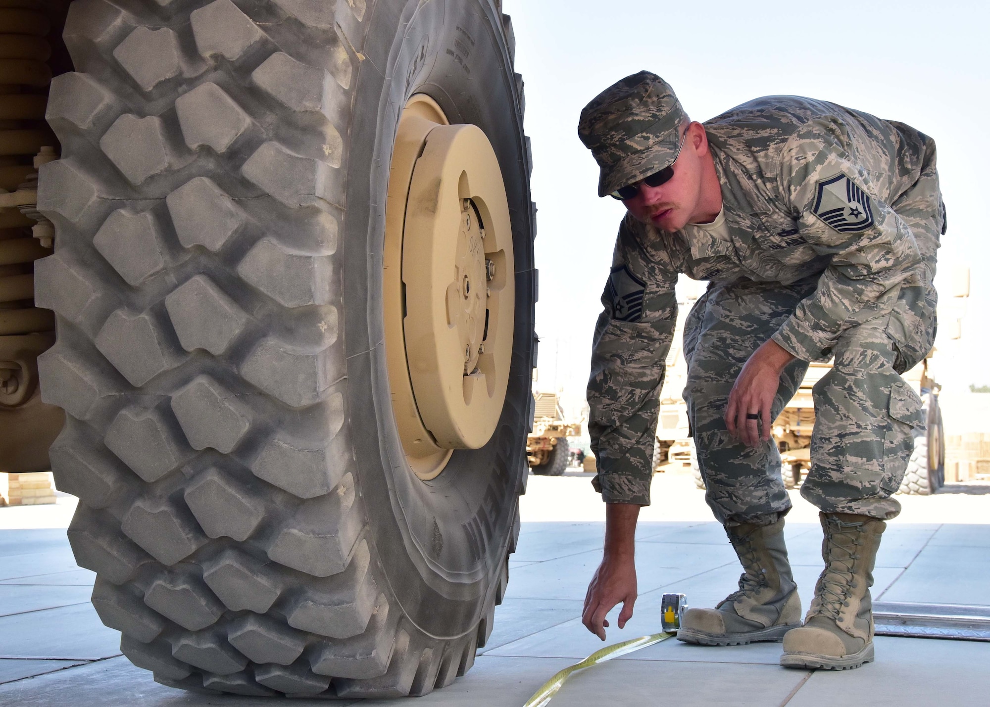 The process that the 386th Expeditionary Logistics Readiness Squadron goes through to send MRAP vehicles throughout the area of responsibility is designed to ensure the vehicle makes its destination and operates properly when it gets there.