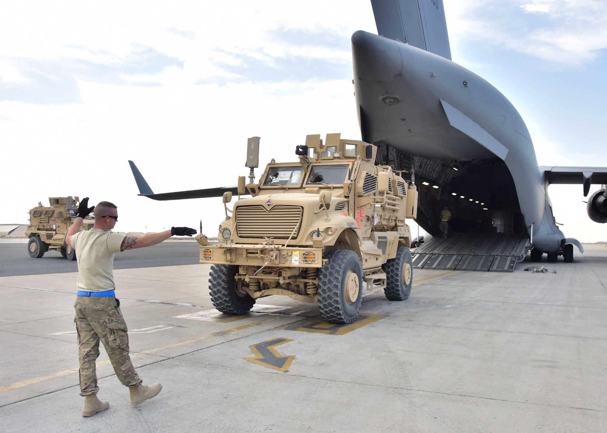 The process that the 386th Expeditionary Logistics Readiness Squadron goes through to send MRAP vehicles throughout the area of responsibility is designed to ensure the vehicle makes its destination and operates properly when it gets there.