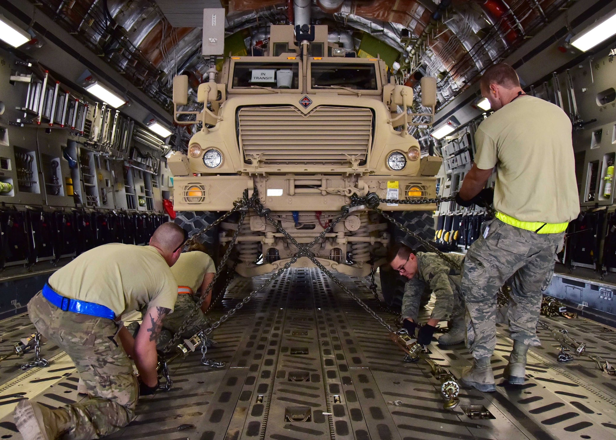 The process that the 386th Expeditionary Logistics Readiness Squadron goes through to send MRAP vehicles throughout the area of responsibility is designed to ensure the vehicle makes its destination and operates properly when it gets there.