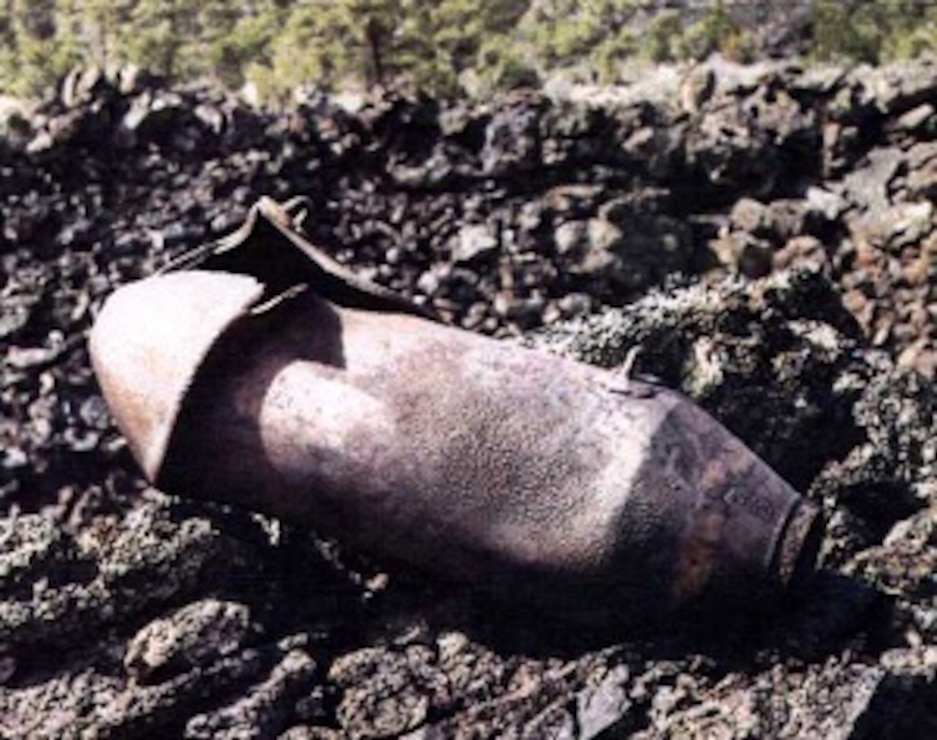 Unexploded ordnance found and destroyed at the former Kirtland Demolition Bombing Range