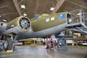 DAYTON, Ohio (12/06/2017) -- National Museum of the U.S. Air Force restoration crews continue the painting process on the Boeing B-17F Memphis Belle™. Plans call for the aircraft to be placed on permanent public display in the WWII Gallery here at the National Museum of the U.S. Air Force on May 17, 2018. (U.S. Air Force photo by Ken LaRock)