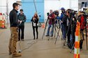 DAYTON, Ohio (01/04/2018) -- National Museum of the U.S. Air Force restoration specialist Casey Simmons speaks with the media about the Boeing B-17F Memphis Belle™. Plans call for the aircraft to be placed on permanent public display in the WWII Gallery here at the National Museum of the U.S. Air Force on May 17, 2018. (U.S. Air Force photo by Don Popp)