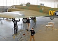 DAYTON, Ohio (01/04/2018) -- National Museum of the U.S. Air Force restoration crews installing the final control surfaces on the Boeing B-17F Memphis Belle™. Plans call for the aircraft to be placed on permanent public display in the WWII Gallery here at the National Museum of the U.S. Air Force on May 17, 2018. (U.S. Air Force photo by Don Popp)