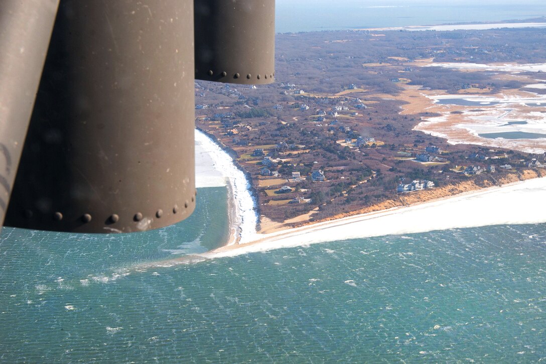 A view from the UH-60 Black Hawk helicopter.